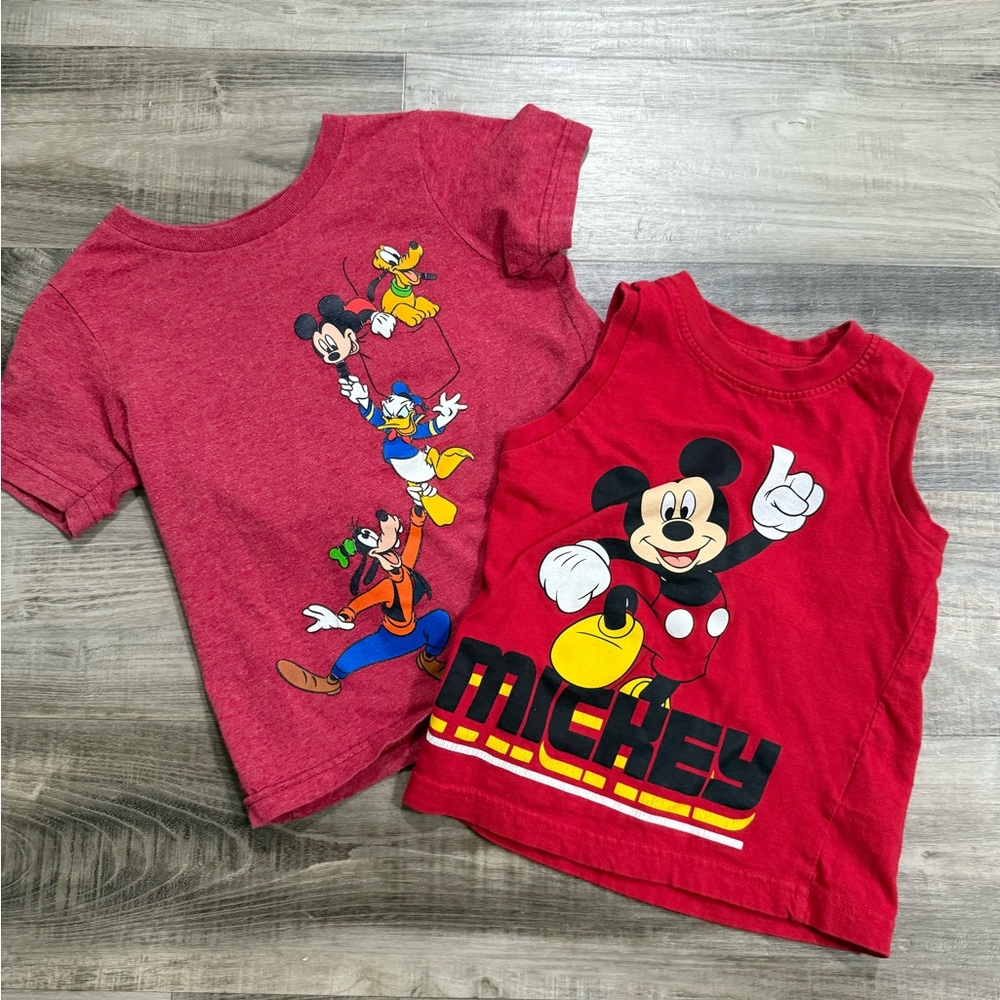 Disney Red Short Sleeve Tees with Classic Characters